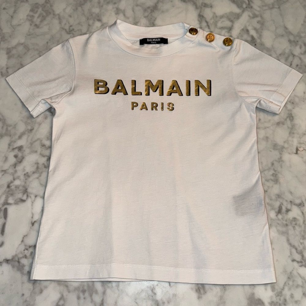 BALMAIN LOGO PRINTED CREWNECK 4Y